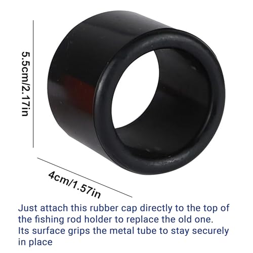 OSTARE Black Rubber Fishing Rod Holder Tube Insert Protector, Fit 2" Tube(50mm to 51mm) 8pcs