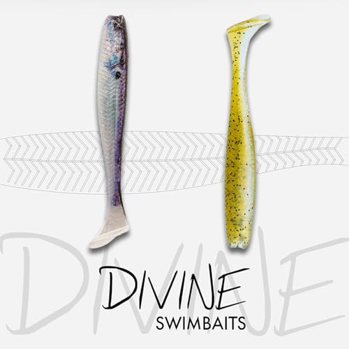 6th Sense – Divine Swimbait Soft Paddle Tail Swimbait Bass Fishing Lure, Made in USA - color: Pro Blue, size: 3.8in (6/pk)