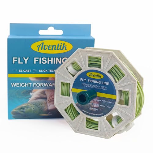 Aventik ProWeight WF Floating Fly Fishing Line Welded Loops Weight Forward Freshwater Trout Fly Line Kit WF 3 4 5 6 7 8 Low Stretch Slick Coating Accurate Casting - color: Grassgreen, size: 6F