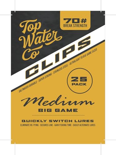 Top Water Co. Fishing Speed Clips - Durable Stainless Steel, Fast Lure Connector (Multiple Sizes) - size: Medium 70lb