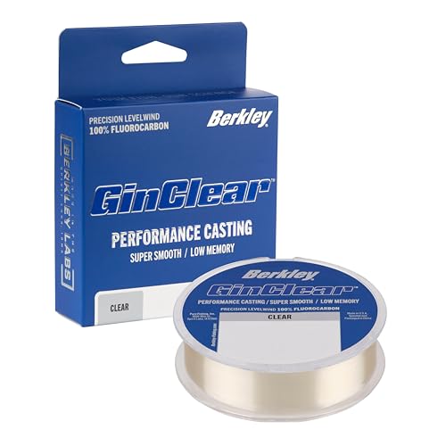 Berkley GINCLEAR 200 yd|182 m, 14 lb|6.3 kg Fluorocarbon Fishing Line, Level Wound, Suitable for All Water Types