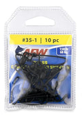 AFW Brass Coastlock Snap Swivels – Durable Fishing Gear with High-Strength Wire Snaps, Black Oxide Finish, Prevents Line Twisting & Kinking, Supports Up to 350 lb Test. - size: 10 pc, #1, 150 lb test