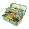 Glitter Art & Craft Tool Storage Box,3-Layer Stackable Carry Tackle Box Sewing Box Organizer for Art Supply, Makeup,Sewing Supply (Green) - color: Green