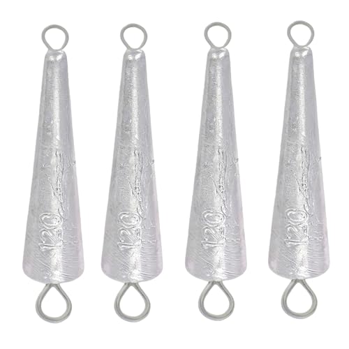 10PCS Fishing Weights Torpedo Sinkers Inline Trolling Sinkers Weights Kit Fishing Sinkers Catfishing Sinkers Saltwater Fishing Torpedo Weights Double Ring Sinkers-1oz(30g) - size: 4.23oz(120g)-4Pcs