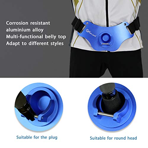 SANLIKE Fishing Belt Fight Belt Adjustable Aluminum Waist Fighting Belt Rod Holder Stand-up Fishing Belt - color: Blue