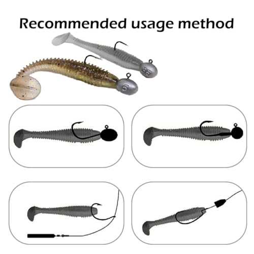 10 Pcs Paddle Tail Swimbaits Lures, 2 and 3 Inch Soft Plastic Fishing Lures Kit, Bass Fishing Lure Swim Baits with 6 Color, for Fishing Trout, Crappie, Bass, Redfish, Freshwater, Saltwater - color: Black, size: 3 inch