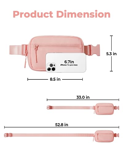 CHOLISS Small Sling Bag for Women and Men, Crossbody Bags Trendy Fanny Packs Chest Bag with Extended Strap - color: B05 Pink (Nylon)