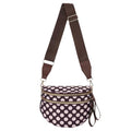 Crossbody Bags for Women, Spacious Nylon Belt Purse Fanny Packs, Crescent Oversized Checkered Bum Bag (Polka Dot - Coffee) - color: Polka Dot - Coffee