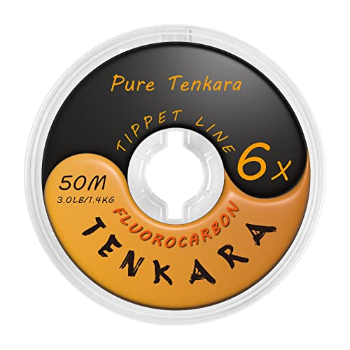 Fly Fishing Tenkara Fluorocarbon Tippet Lines, Freshwater Clear 4X 5X 6X, 50M - style: Tpfc-6x