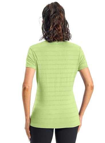 Rdruko Women's Hiking Shirts Short Sleeve UPF 50+ Sun Protection Lightweight Dry Fit Outdoor Travel Fishing Shirts - color: Fruit Green, size: Small