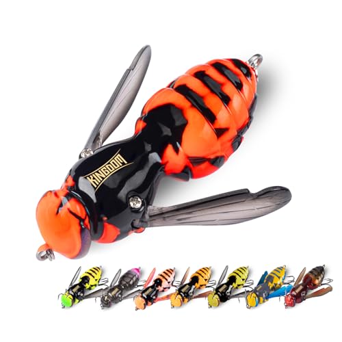 Kingdom Wasp Craw Bait Insect Bionic Floating Fishing Lures Swimbaits Hard Artificial Baits Lure for Freshwater and Saltwater Bass Carp Pike Walleye Fishing ABS Material Carbon Steel Three Book Hook - color: 04, size: 6.6g