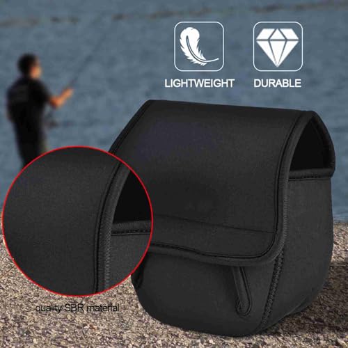 2 Sizes Leo Spinning Reel Cover, Baitcasting Trolling Fishing Reel Pouch Bag, Fishing Spinning Reel Cover Pouch for Outdoor Use - size: Large