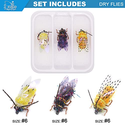 YZD Realistic Fly Fishing Dry Wet Nymph Trout Flies Topwater Lures for Freshwater Saltwater High Simulation Hand Tie Lure Kits - color: 21-A-07
