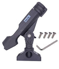 METER STAR Baitcaster/Fishing Rod Holder Spinning Rod Holder Black with 360-degree Adjustment Kayak Fishing Boat Power Lock Rod Holder and M6 304 Screws and Install Tools