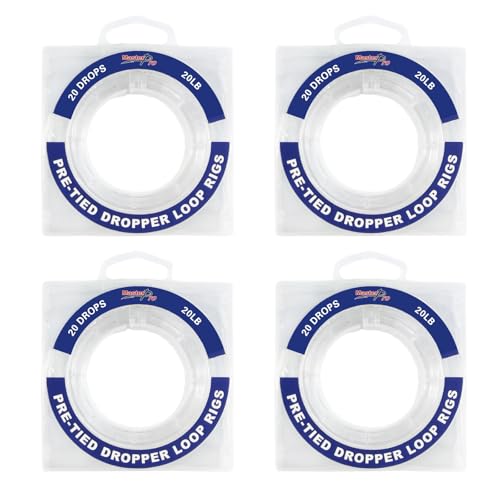 MASTERPRO Pre-Tied Dropper Loop Rigs, Fishing Line Spool 10LB 15LB 20LB 30LB 40LB 50LB 60LB 80LB 100LB, Suitable for Saltwater Freshwater Fishing - size: small bobbin-60LB