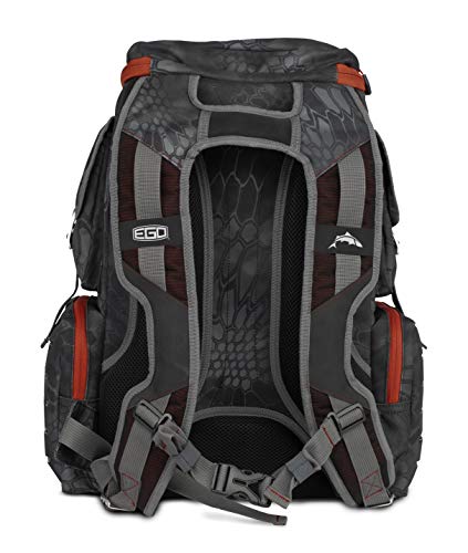 Ego Kryptek Tactical Tackle Box Backpack, Durable Fishing Tool Bag, 1000D Nylon Fabric with PVC Back, Water-Resistant, Multiple Storage Pockets, Laser-Cut Molle Loops, Includes 4 Tackle Trays - color: Typhon, size: Backpack - Regular