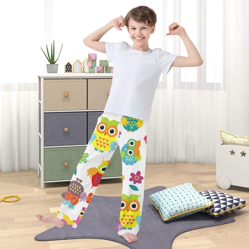 Pajama Pants Long Sleep Pant Elastic Waist Pajama Bottoms with Pockets - color: Color 4, size: 9-10 Years