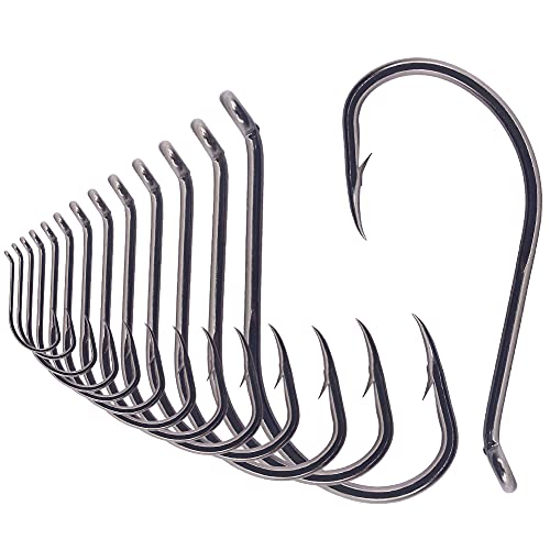 Octopus-Hook-Fishing-Beak-Circle-Hooks-Freshwater-Red-Black-100-50 Pack - color: 2-Black, size: Size:3/0 50-Pack