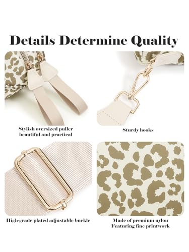 Pure Colour Crossbody Bag Bum Bag for Women,Spacious Purse Fanny Packs Belt Bag,Oversized Bum Bag (Khaki Beige Leopard Print Bum Bag) - color: Khaki Beige Leopard Print Bum Bag