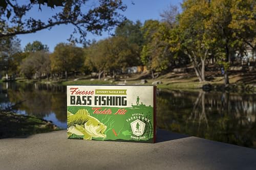 Mystery Tackle Box Finesse Bass Fishing Kit - 6-8 Baits for Largemouth and Smallmouth Bass - Includes Decal
