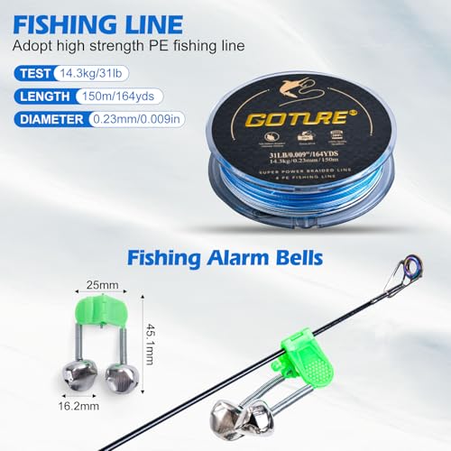 Goture Fishing Rod and Reel Combos,1.8M-2.7M Telescopic Fishing Pole Spinning Reel Line Lures Set with Carrier Bag,Telescopic Rod Kit for Starter Travel Saltwater Freshwater Gear Gift - color: A5:Fishing Pole Kit with Carrier Bag, size: 6 ft/1.8 m