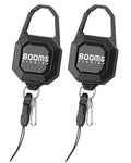 Booms Fishing Locking Zinger Retractor: 2Pack Fly Fishing Retractor - 8oz Retractable Keychain Heavy Duty - RG4 Black Retractable Gear Tether with 27.5" Cord