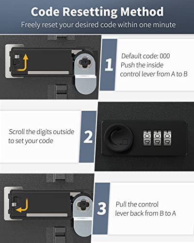 Uniclife 100 Position Key Cabinet with Combination Lock Resettable Black Digital Security Storage Box Steel Key Organizer with Colorful Key Tag Labels Stickers and Hooks - color: Black, size: 100 Keys