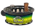 Alpine Innovations Stripee ReelBandz 3 Pack | Prevent Line Tangles | Regular Fits 7/8″ Wide & 2.25″ Dia – 3.50 Dia. | Large Fits 1.25″ Wide & 3.0″Dia – 4.25″ Dia. - size: Large, style: Mahi Mahi
