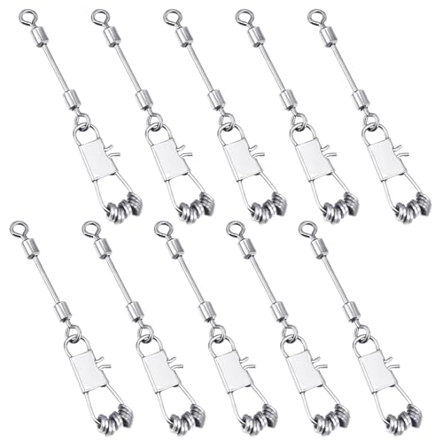 RoundFunny 100 Pcs Fly Fishing Tippet Rings 10 Lightweight Tippet Rings on a Clip Fly Fishing Trout Line Leaders Connectors 2mm 25lb