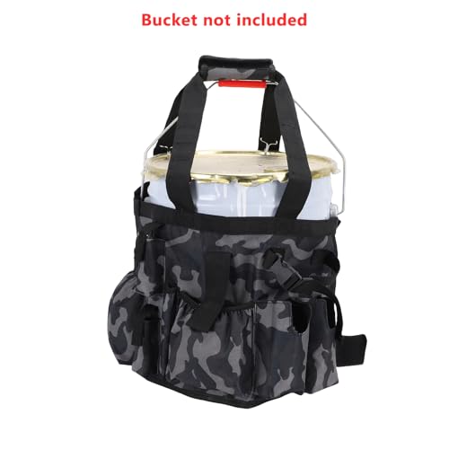 Fishing Bucket Backpack Fishing Bucket Organizer with Multi Pocket Fishing Gear and Accessories Organizer Suitable 5 Gallon Bucket Multi-functional Tool Bucket Bag for outdoor