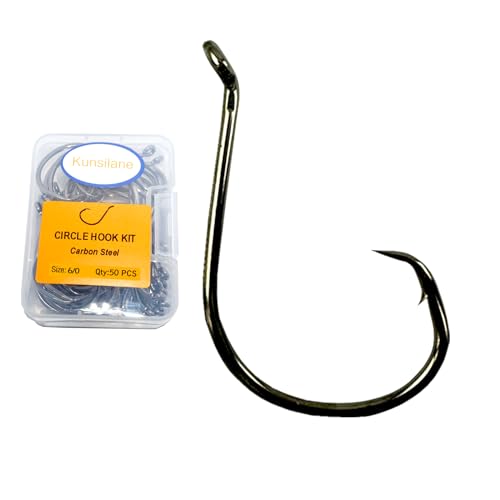 Catfishing Circle Hooks 50/100Pcs Octopus Fishing Circle Hooks Saltwater Freshwater for Catfish Bass Redfish 1/0 2/0 /3/0 4/0 5/0 6/0 7/0 8/0 9/0 10/0 12/0 14/0 - size: 50PCS 5/0