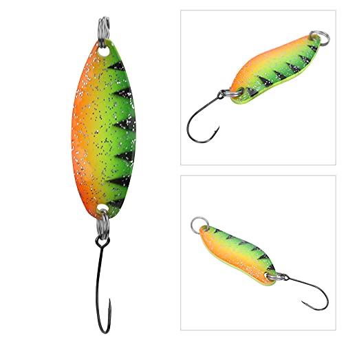 Trout Lures, Lively and Lifelike Artificial Lures with Mixed Fishing Sequin Bait Set 3.5g/3.4cm, Suitable for Freshwater and Saltwater Fishing,Orange E