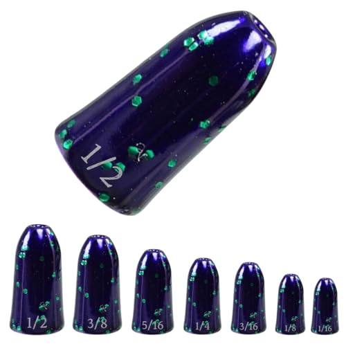 Reaction Tackle Tungsten Worm Weights for Bass Fishing - Bullet Sinkers for Texas Rig and Carolina Rig - Size Stamped Freshwater and Saltwater - color: June Bug, size: 1/4 oz (6-Pack)