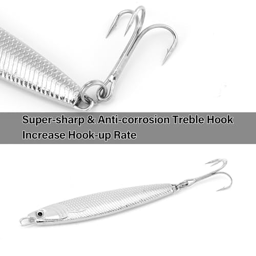 Dr.Fish Fishing Jigs Jigging Spoon Saltwater Fishing Lure Casting Metal Spoon Surf Fishing Mackerel Striper Lures Stinger Bluefish Vertical Diamond Jig - color: Green, size: 1oz-3 Pieces