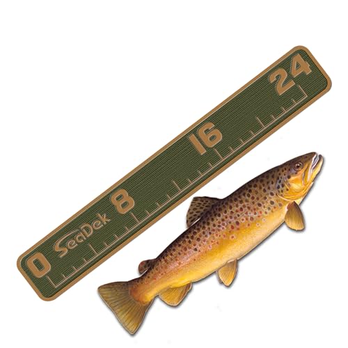 USATuff SeaDek EVA Foam Fish Measuring Ruler for Boat, Fishing, Kayak | Adhesive Backing Peel & Stick - 24" OliveGreen-Mocha - color: OliveGreen-Mocha, style: 24 inch