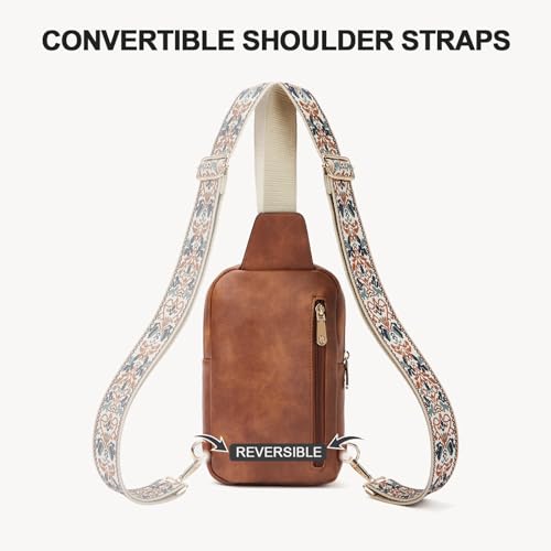 BOSTANTEN Sling Bag Quilted Crossbody Bags for Women Cross Body Purse Leather Fanny Pack with Adjustable Guitar Strap - color: A-tricolor Mix