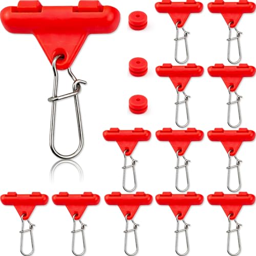 Sinker Slides for Fishing with Weight Bumpers, No Twist Sinker Slide, Clip-On Sinker Slider for Easy Weight Change, Protect Line & Knot Swivels Snaps, Ideal for Catfish Carolina Rig - color: Orange, size: 12PCS Sinker Slides + 12PCS Bumper Stops