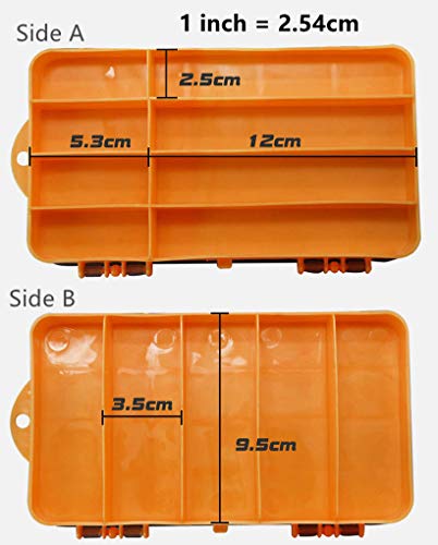 Toasis Two Sided Plastic Box Fishing Lure Storage Container Organizer Small Fishing Tackle Box - color: Mixed A-2pcs