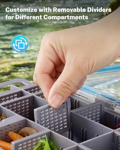 Gonex Fishing Tackle Boxes, 2-Pack Waterproof 3600 Tackle Trays with Adjustable Dividers, Portable Clear Plastic Tackle Organizers with DIY Dividers for Lures, Hooks, Bass Gear, Gray - size: 2pcs 3600 (10.9x7.3x1.7inch)