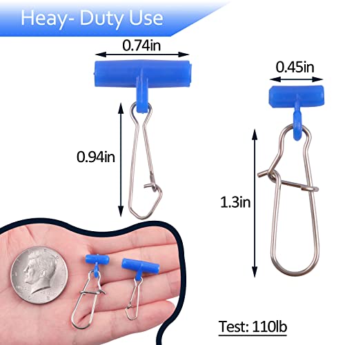 Fishing Sinker Slide Fishing Line Sinker Slider Heavy Duty Fishing Snap Clips Sliding Swivels Sinker Weights Connector Saltwater Surf Fishing Rigs Catfish Bottom Rig Fish Finder Rig - style: 50pcs Blue Slide