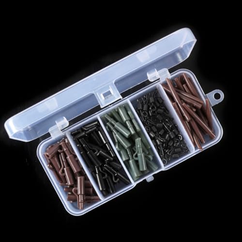 120-Piece Boxed European Carp Fishing Rig Kit, Anti-Tangle Sleeves & Quick Change Clip Swivels, Carp Fishing Terminal Tackle Accessories