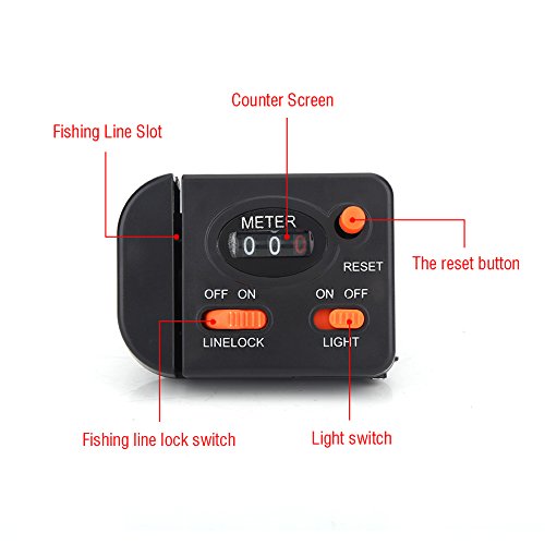 Digital Fishing Line Counter with Clip-On Spooler line Counter Fishing reels with Clip-On Spooler, 0-99.9M Depth Finder, Automatic Wire Release Accessoires de bobinage de Ligne