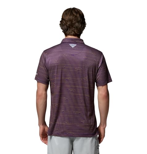 Columbia Men's Collegiate Super Terminal Tackle Polo - color: Lsu - Vivid Purple, size: Large