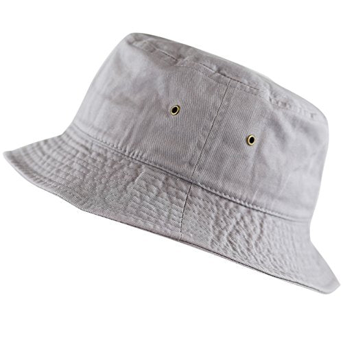 Cotton Bucket Hat Packable Sun Hat – Unisex Summer Travel Beach Fisherman Hat for Men Women Outdoor Fishing Hiking - color: Grey, size: Large-X-Large