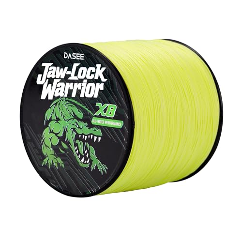 DASEE 8 Strands Braided Line, Fishing Line, Zero Stretch, 10-100LB, 300/500Yds, Abrasion Resistance, Braided Fishing Line, PE Line - color: Yellow, size: 50LB-300YDS