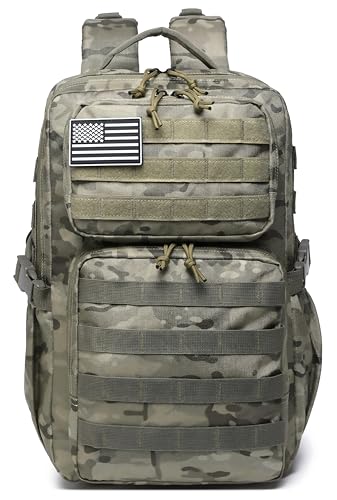 Wotony Military Tactical Backpack for Men Waterproof Daypack 3 Day Assault Pack Molle Bag with Water Bottle Holder - color: Cp, size: 30L