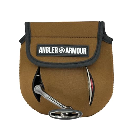Angler Armour Spinning Reel Cover, Fishing Reel Case, Fishing Reel Cover, Spinning Reel Sleeve, Spinning Reel Case, Spinning Reel Protector, Fits 1000, 2000, 3000, 3500 Series Reels (Brown) - color: Brown