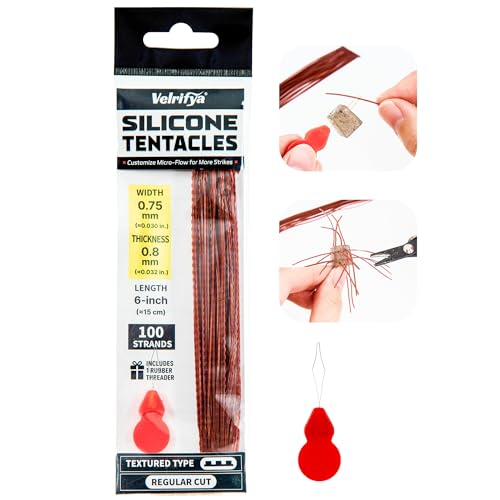 Silicone Skirt Tabs & Tentacle Strands Set for Dice Lure Builds, Japanese-Style Rubber Legs DIY Kit for Soft Baits, with Threader Tool, Fishing Lure Material for Jig Skirts - color: 03 - Worm Blue Flake, size: Textured Type