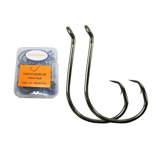 Catfishing Circle Hooks 50/100Pcs Octopus Fishing Circle Hooks Saltwater Freshwater for Catfish Bass Redfish 1/0 2/0 /3/0 4/0 5/0 6/0 7/0 8/0 9/0 10/0 12/0 14/0 - size: 50PCS 8/0