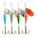 4Pcs Fishing Lure Spinner Baits, Spinner Bait Bionic Hard Baits,Metal Rotating Sequin Fishing baits for Bass, Trout, Walleye, Northern Pike and Salmon